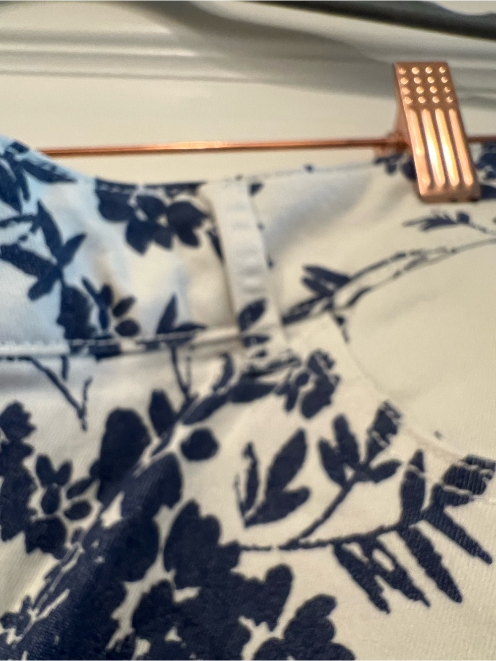 Women’s White Floral Skort with Navy Print - Picture 4 of 14